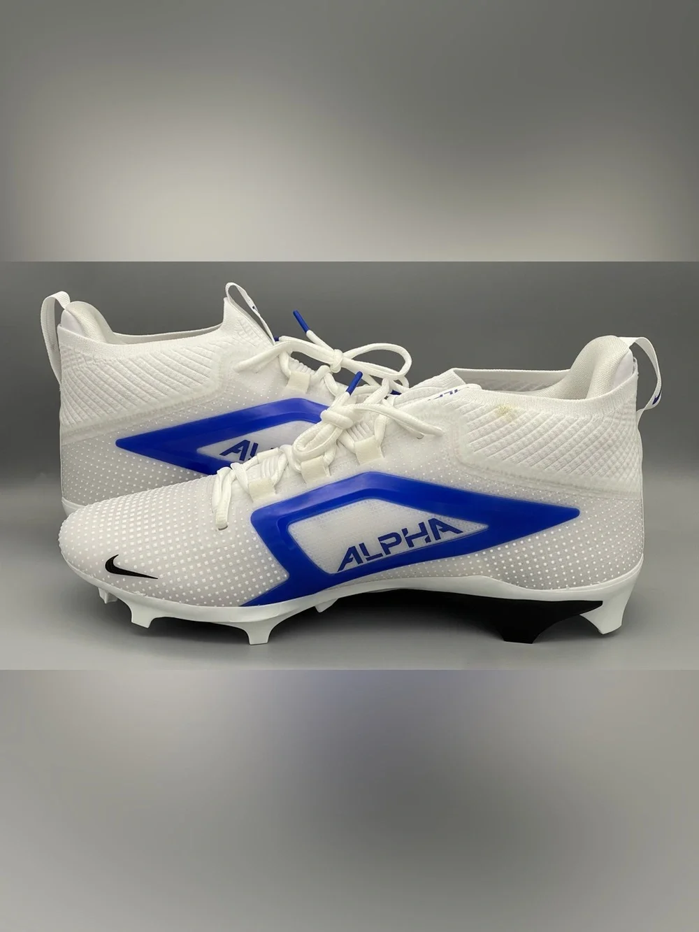 Nike Alpha Menace 4 Elite TB White Blue Football Cleats IB2501-104 Men Sz 12 NEW